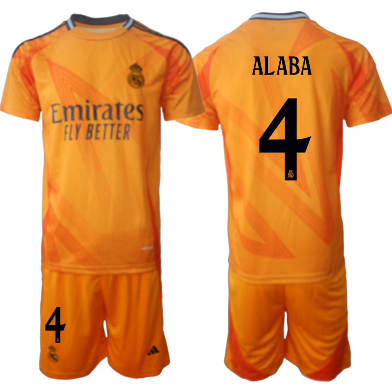 Men 2024-2025 Club Real Madrid away orange #4 Soccer Jersey->real madrid jersey->Soccer Club Jersey